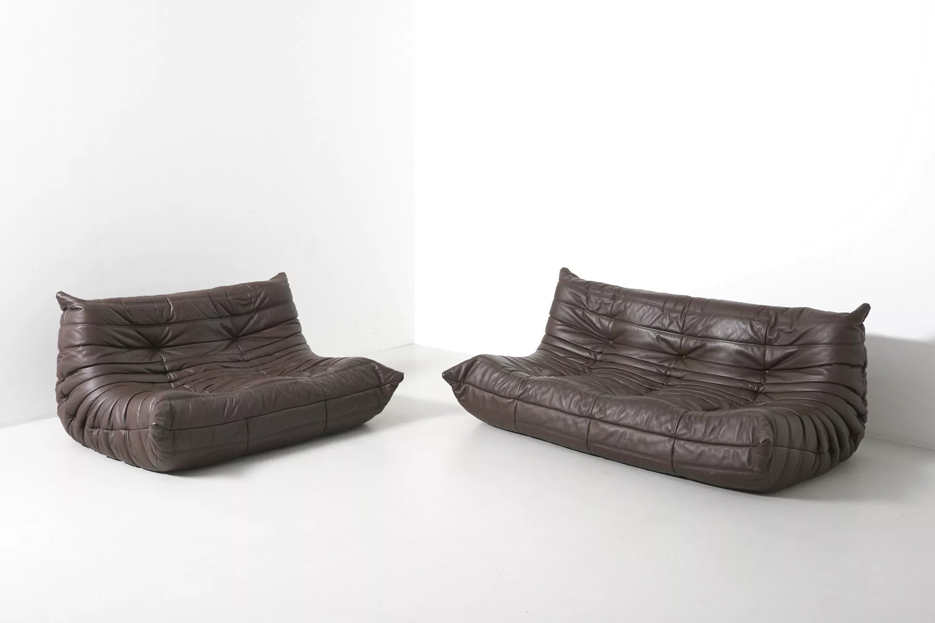 Togo in brown leather Michel Ducaroy — archive — Modest Furniture