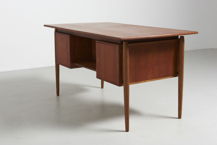 modest furniture vintage 1502 danish desk in teak with oak legs 06