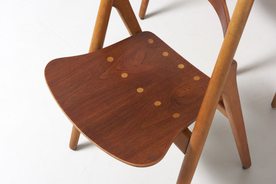 modest furniture vintage 1825 hans wegner sawbuck chairs teak and oak carl hansen 06