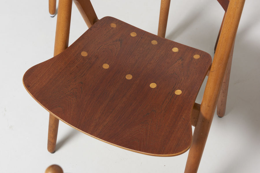 modest furniture vintage 1825 hans wegner sawbuck chairs teak and oak carl hansen 10