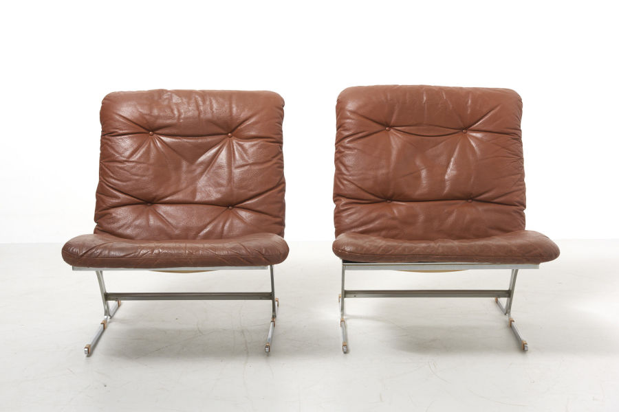 modestfurniture-vintage-2610-pair-easy-chair-flat-steel-brown-leather01