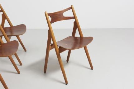 modest furniture vintage 1825 hans wegner sawbuck chairs teak and oak carl hansen 03