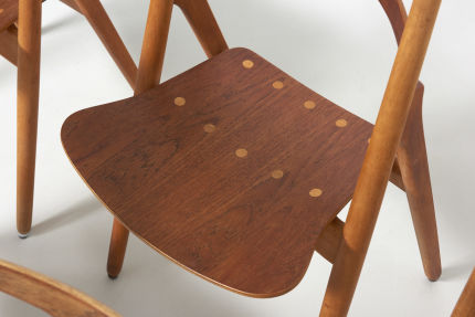modest furniture vintage 1825 hans wegner sawbuck chairs teak and oak carl hansen 13