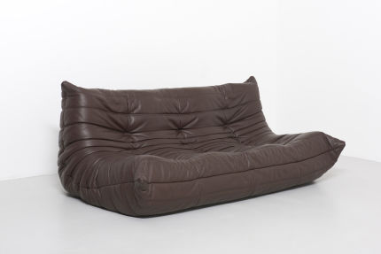 modest furniture vintage 1846 togo ligne roset brown leather 10